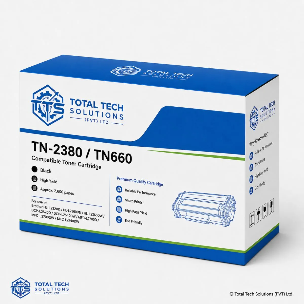 Brother Compatible Brother TN-2380 Compatible Toner Cartridge TN660 Black, image 3