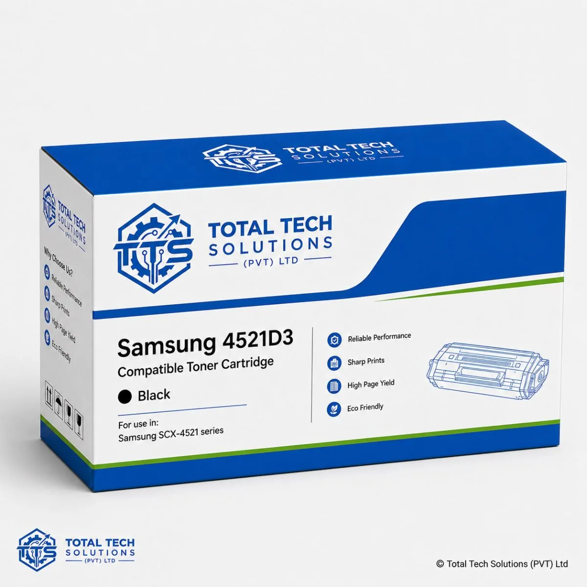 Total Tech Solutions Samsung SCX-4521D3 Compatible Black Toner Cartridge for SCX-4321 / SCX-4521F Printers, image 4