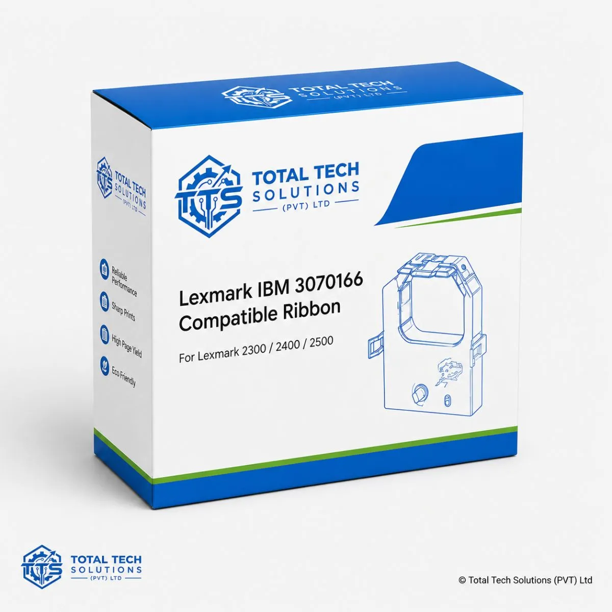 Total Tech Solutions Lexmark IBM 3070166 Compatible Black Ribbon for Lexmark 2300 / 2400 / 2500 Series, image 3