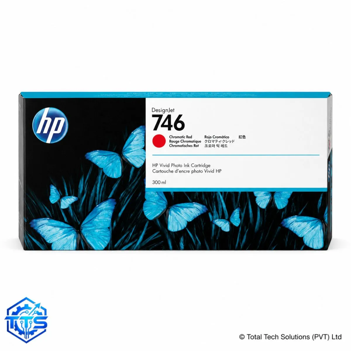 HP 746 300-ml Chromatic Red DesignJet Ink Cartridge, image 3