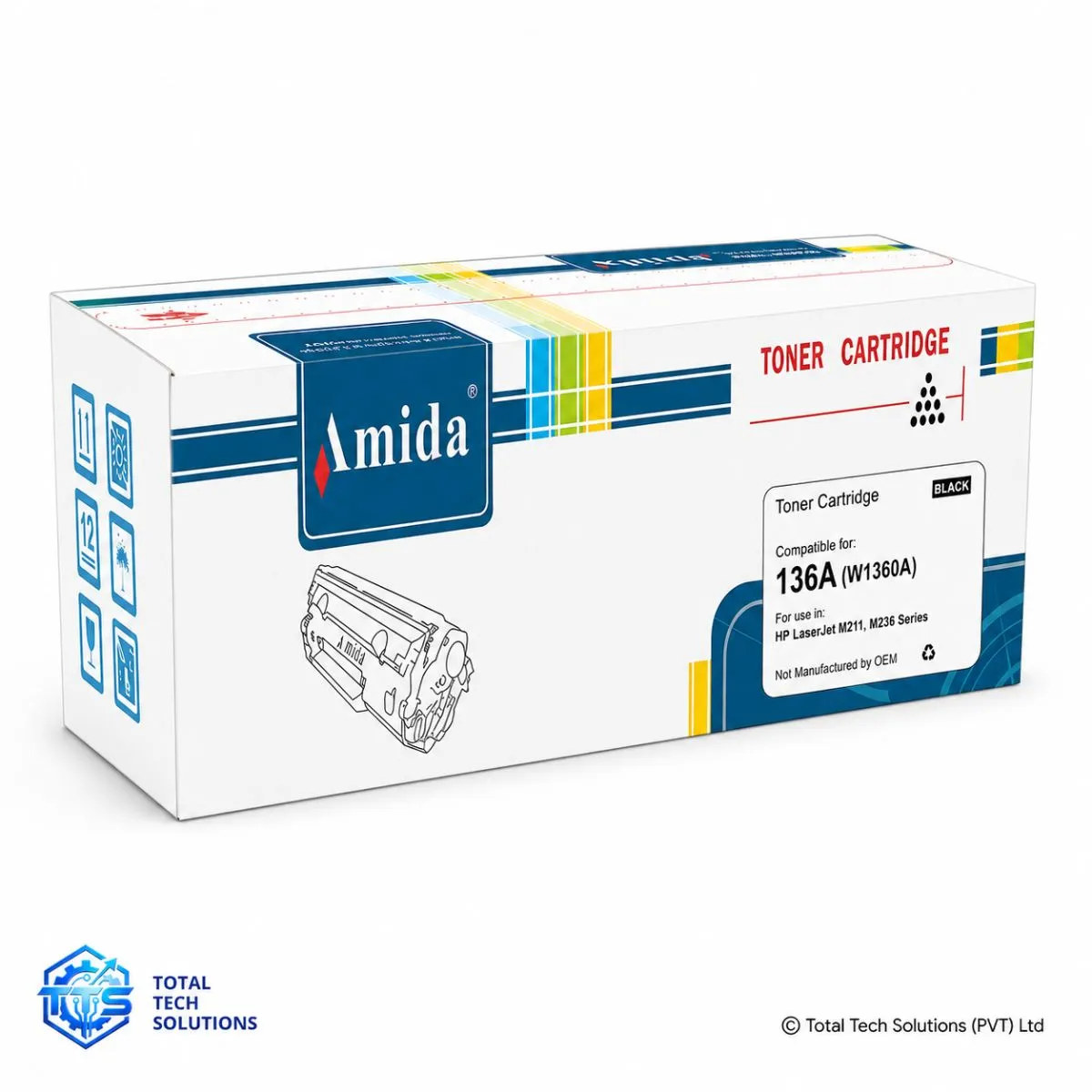 Amida 136A Compatible Black Toner Cartridge for HP M211 and M236, image 3