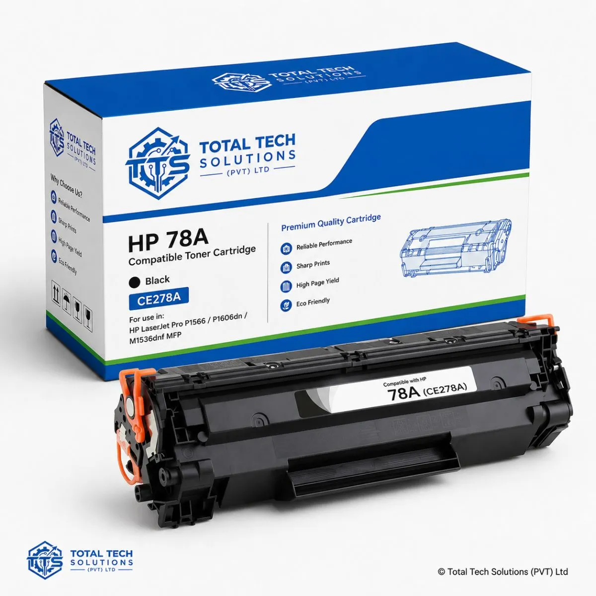 Total Tech Solutions HP 78A Compatible Black Toner Cartridge - CE278A