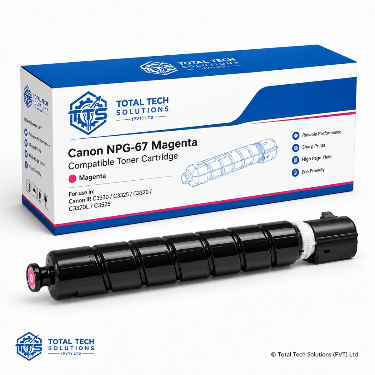 Total Tech Solutions Canon NPG-67 Compatible Toner Cartridge for imageRUNNER C3330/C3325/C3320/C3320L/C3525