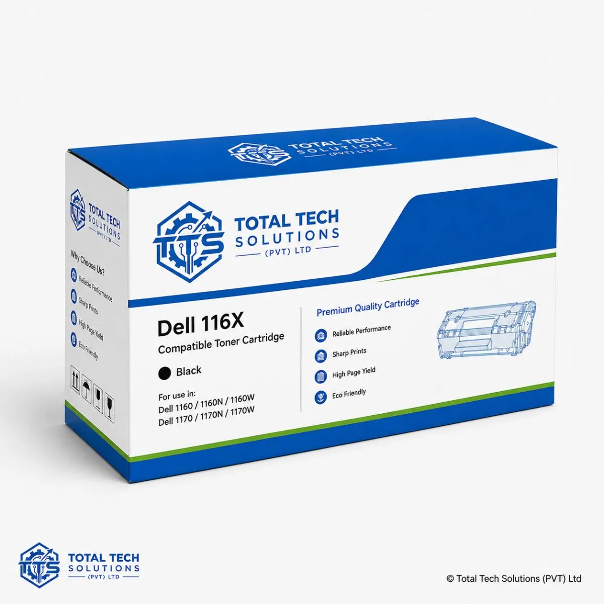 Total Tech Solutions Dell 116X Black Compatible Toner Cartridge, image 3