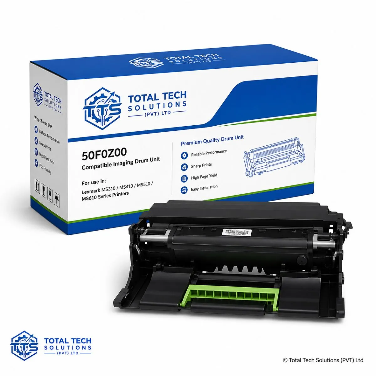 Total Tech Solutions Lexmark 50F0Z00 / 500Z Compatible Black Imaging Drum Unit