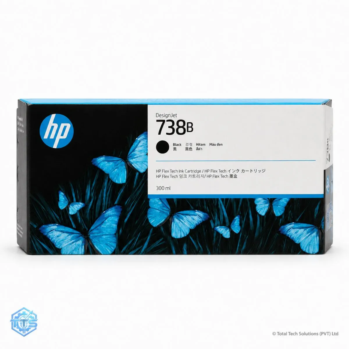 HP 738B 300-ml Black Original DesignJet Ink Cartridge, image 3