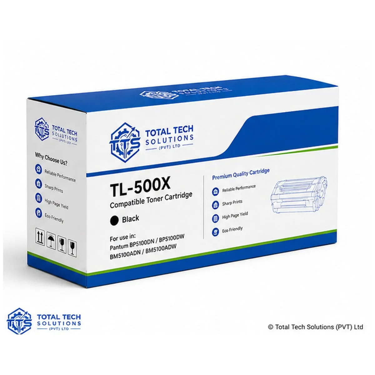 Total Tech Solutions Pantum TL-500X Compatible Black Toner Cartridge, image 3