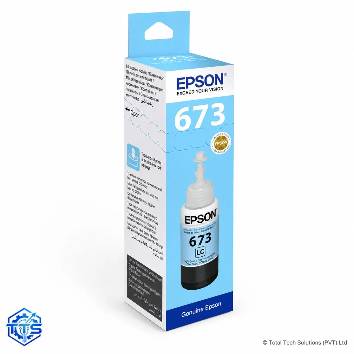 Epson T6735 70ml Light Cyan Original Ink Bottle for L800 / L805 / L850 / L1800, image 3