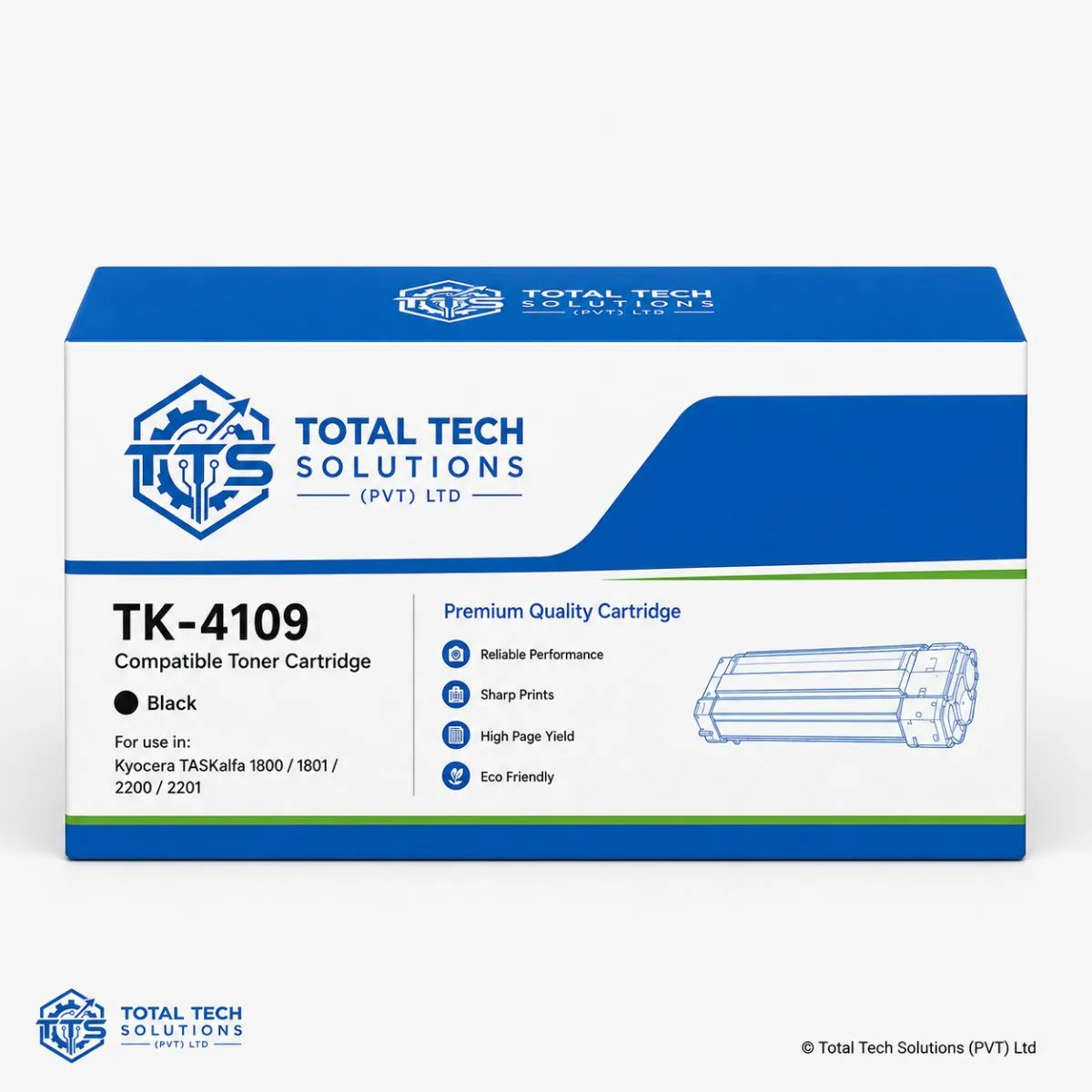 Total Tech Solutions TK-4109 Compatible Black Toner Cartridge for Kyocera TASKalfa 1800/1801/2200/2201, image 2