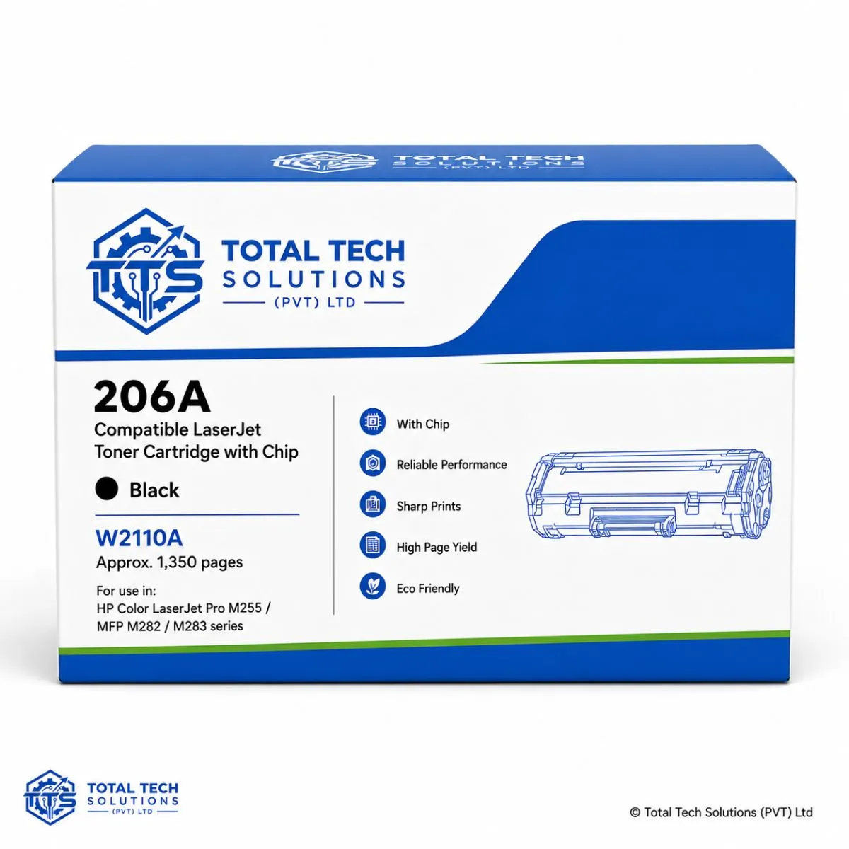 HP Compatible 206A Black Compatible LaserJet Toner Cartridge with Chip