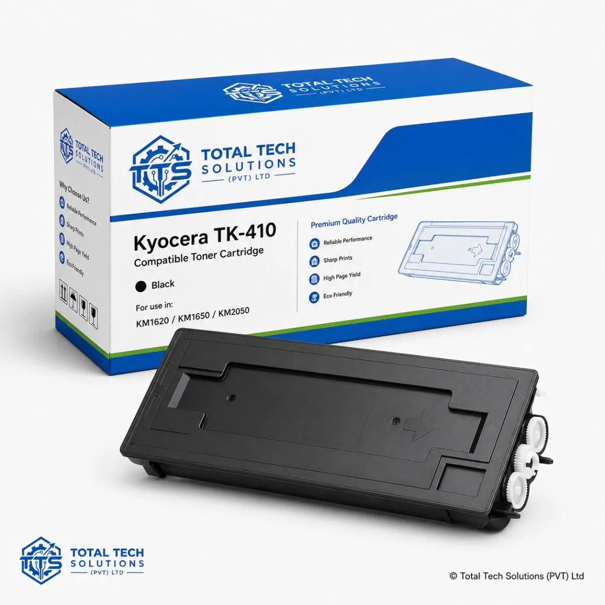 Total Tech Solutions Kyocera TK-410 Compatible Black Toner Cartridge for KM-1620 / KM-1650 / KM-2050