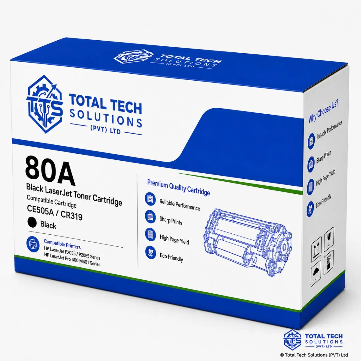 Compatible HP 80A ,CE505A,CR319 Black Laser Toner, image 3