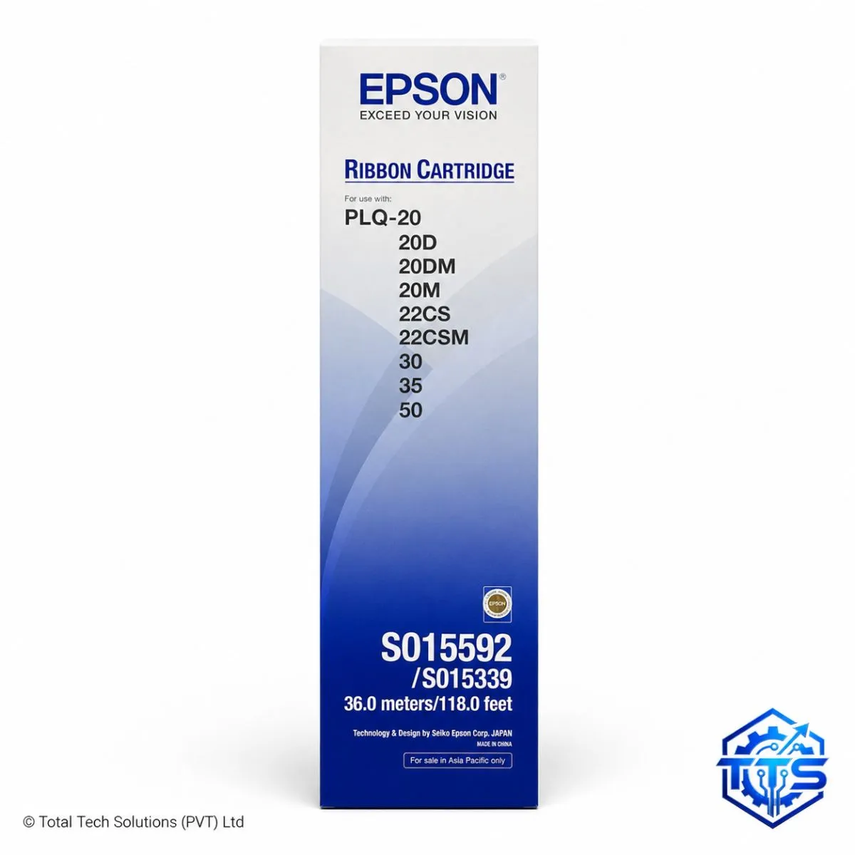 Epson PLQ-20 Black Original Printer Ribbon Cartridge - S015592 / S015339, image 3