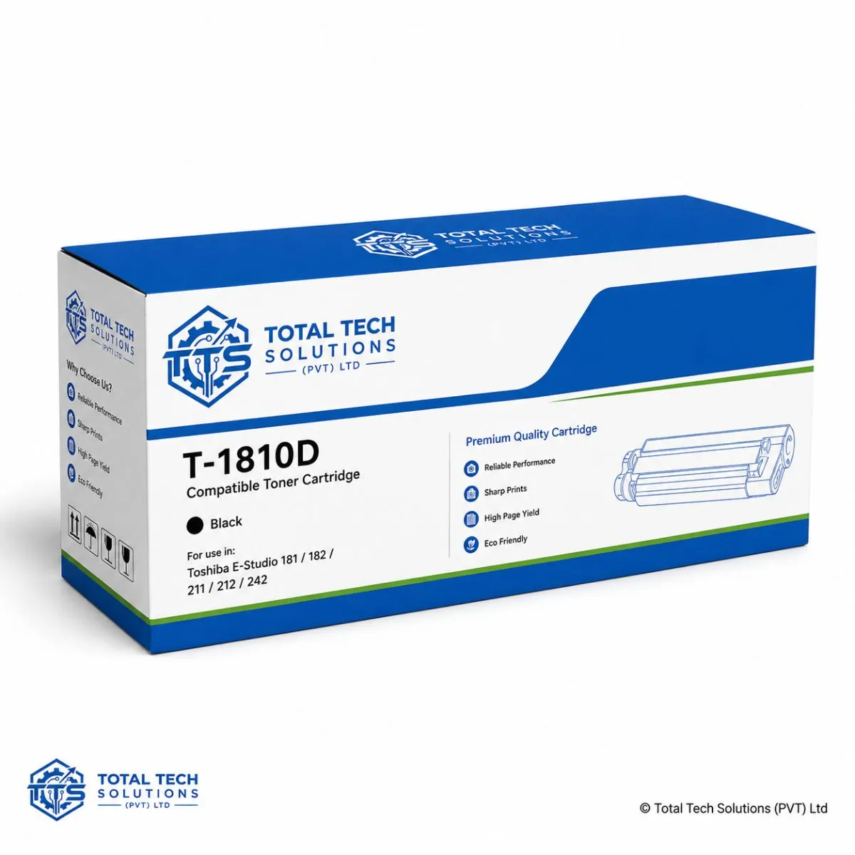 Total Tech Solutions Toshiba e-STUDIO Compatible Black Toner Powder 500g Refill Packet, image 2