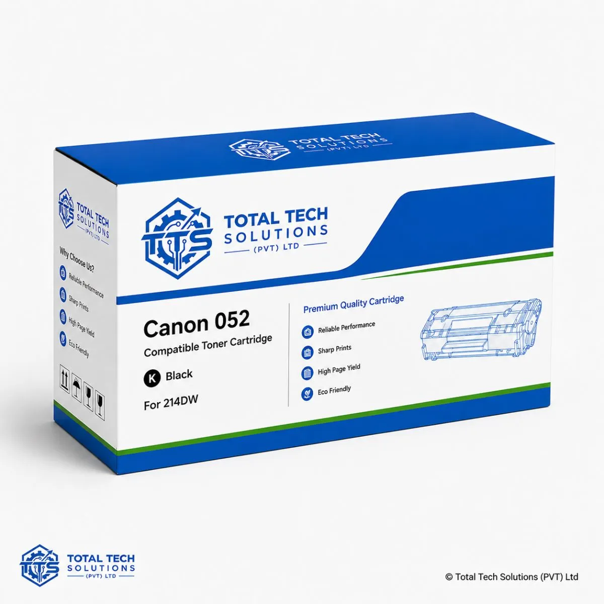 Total Tech Solutions Canon 052 Black Compatible Toner Cartridge for LBP214dw, image 3