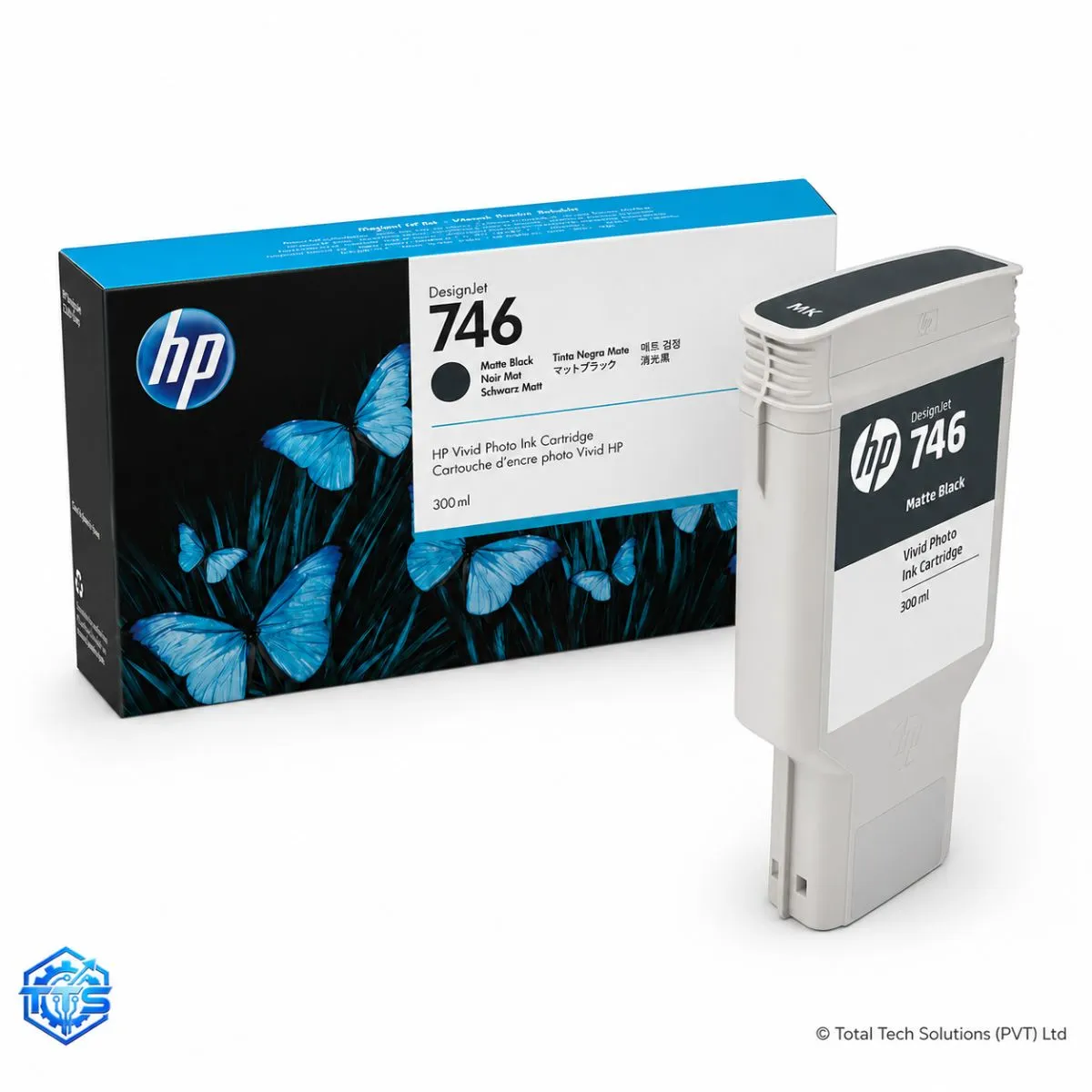 HP 746 300-ml Matte Black Original DesignJet Ink Cartridge, image 2