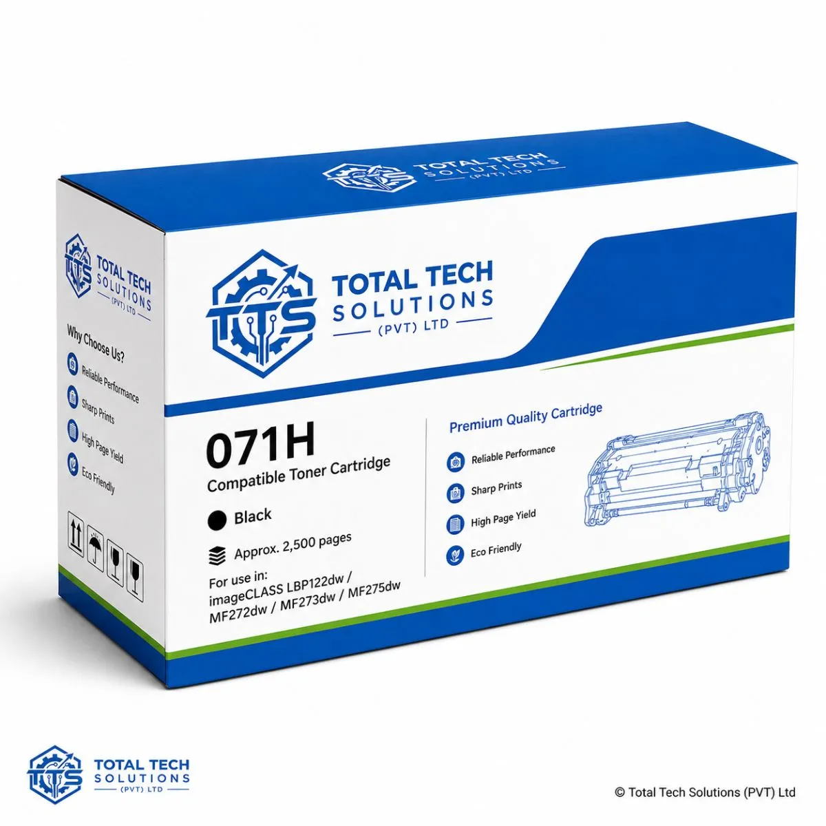 Canon Compatible 071H Black Compatible Toner Cartridge, image 2