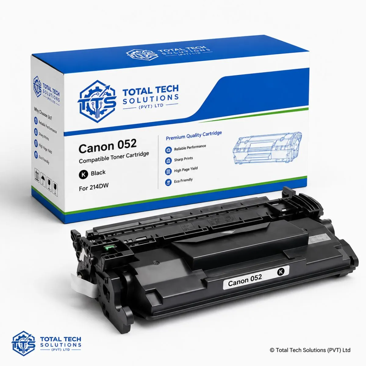 Total Tech Solutions Canon 052 Black Compatible Toner Cartridge for LBP214dw
