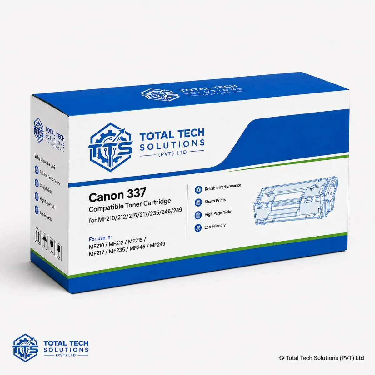 Total Tech Solutions Canon 337 Black Compatible Toner Cartridge for MF210/MF212/MF215/MF217/MF235/MF246/MF249