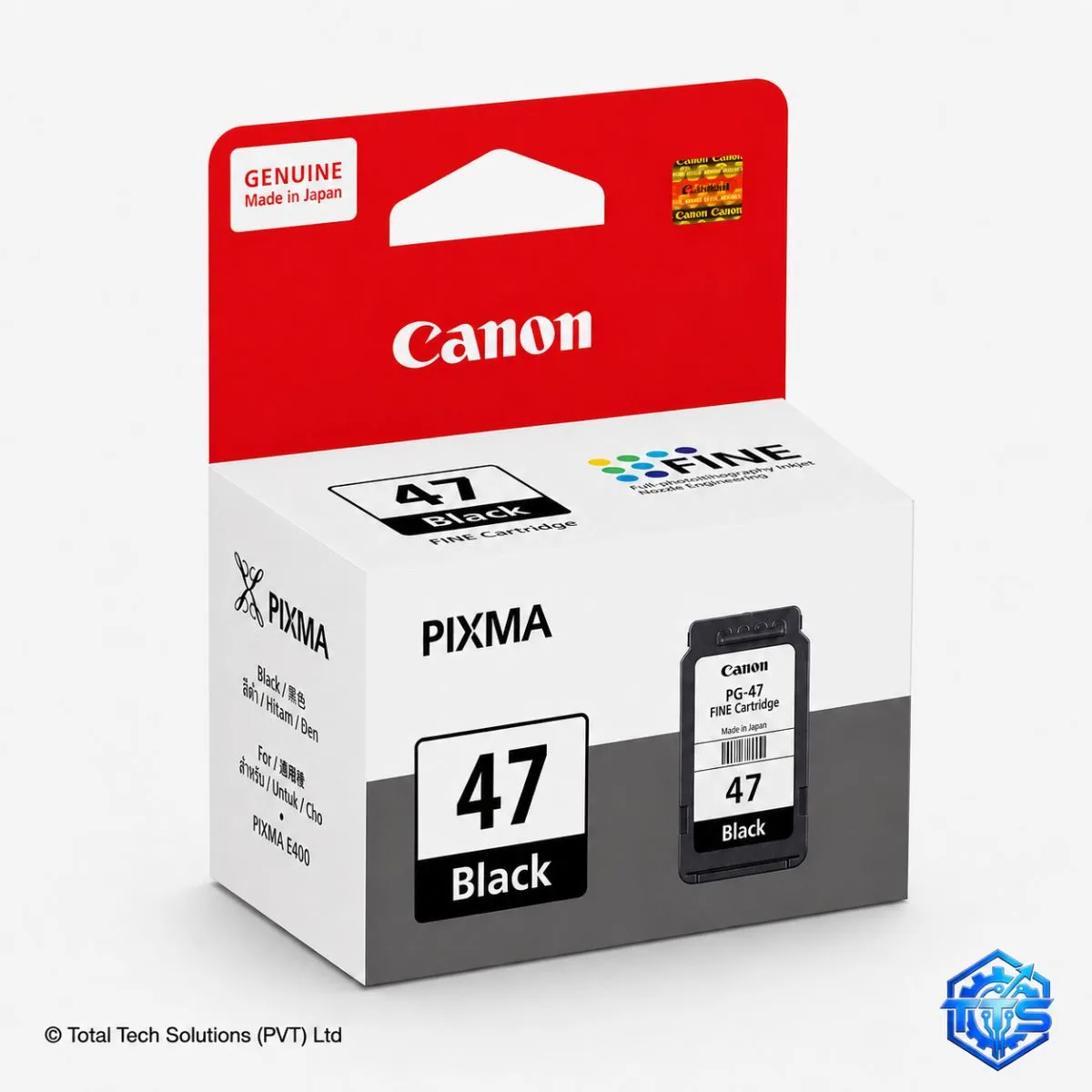 Canon PIXMA PG-47 Black Original Ink Cartridge for E400 / E410 / E470 / E480, image 3